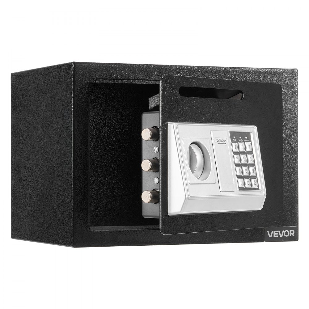 VEVOR 0.6 Cubic Feet Drop Safe, Drop Slot Safe Box with Password and Turn Knob, Heavy Duty Compact Cash Depository Box with a Front Lock Slot for Cash, Bank Slips, Jewelry, Documents, Bills, Black