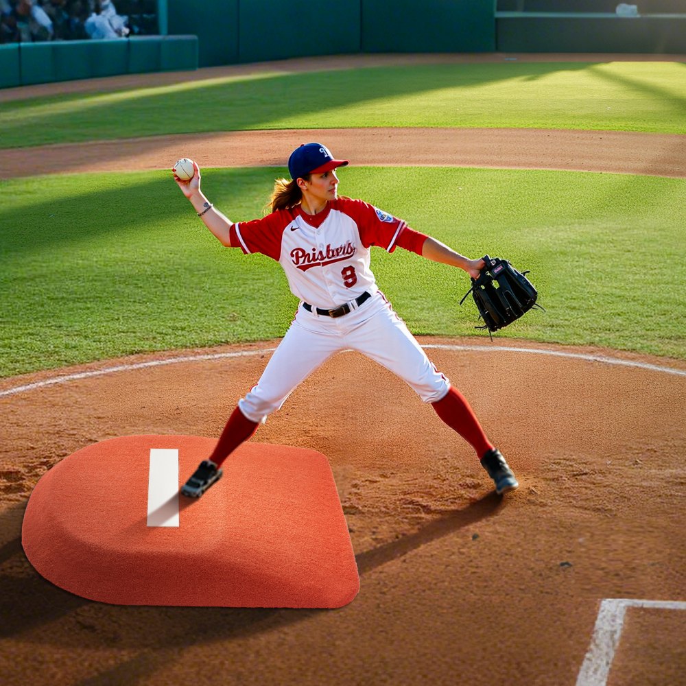 VEVOR Pitching Mound, Portable Baseball Game Mound, 42 in Indoor Outdoor Pitching Practice and Training Equipment, One-Piece Softball Pitching Aids with Antifade Turf and Pitching Rubber