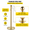 VEVOR Velvet Ropes and Posts, 5 ft/1.5 m Red Rope, Stainless Steel Gold Stanchion with Ball Top, Red Crowd Control Barrier Used for Theaters, Party, Wedding, Exhibition, Ticket Offices 4 packSets