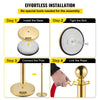 VEVOR Velvet Ropes and Posts, 5 ft/1.5 m Red Rope, Stainless Steel Gold Stanchion with Ball Top, Red Crowd Control Barrier Used for Theaters, Party, Wedding, Exhibition, Ticket Offices 4 packSets