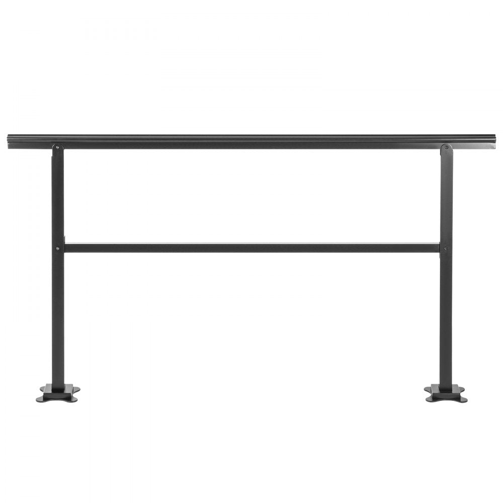 VEVOR Outdoor Handrail 165LBS Load Handrail Outdoor Stairs Aluminum Stair Handrail 60 x 35" Outdoor Stair Railing Transitional Range from 0 to 30° Staircase Handrail Fits 4-5 Steps with Screw Kit