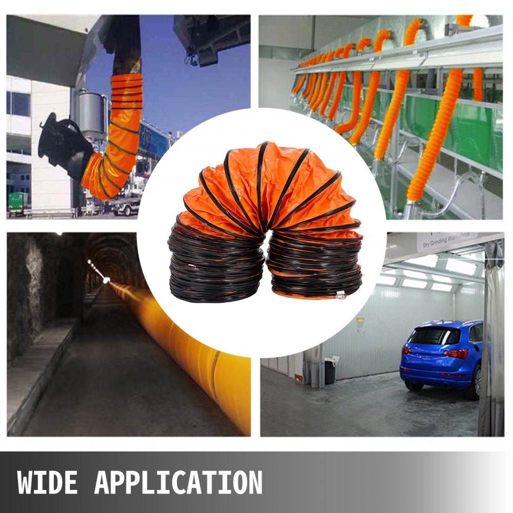 VEVOR 16 FT PVC Flexible Duct Hosing for 12 INCH Exhaust Fan (12IN 16FT)