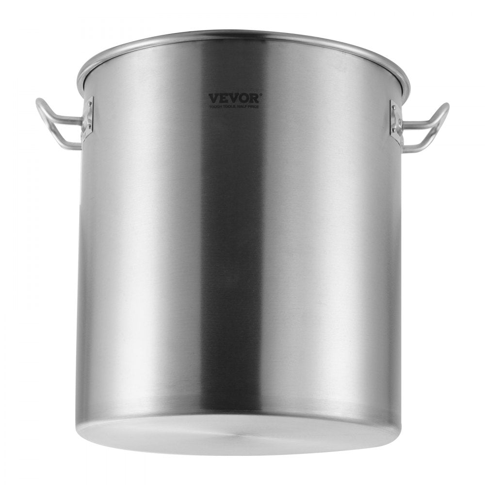 VEVOR Stainless Steel Stockpot, 42 Quart Large Cooking Pots, Cookware Sauce Pot with Basket, Lid, and Handle, Heavy Duty Commercial Grade Stock Pot, Sanding Treatment, for Large Groups Events Silver