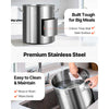VEVOR Stainless Steel Stockpot, 42 Quart Large Cooking Pots, Cookware Sauce Pot with Basket, Lid, and Handle, Heavy Duty Commercial Grade Stock Pot, Sanding Treatment, for Large Groups Events Silver