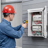 VEVOR Outdoor Electrical Box, Cold-Rolled Steel, Electrical Junction Box with Thermostat and Fan, Rain Hood, Ventilated Design, IP65 Waterproof Hinged Enclosure, Wall/Pole Mounted, 24 x 16 x 12 in