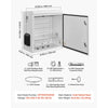 VEVOR Outdoor Electrical Box, Cold-Rolled Steel, Electrical Junction Box with Thermostat and Fan, Rain Hood, Ventilated Design, IP65 Waterproof Hinged Enclosure, Wall/Pole Mounted, 24 x 24 x 12 in