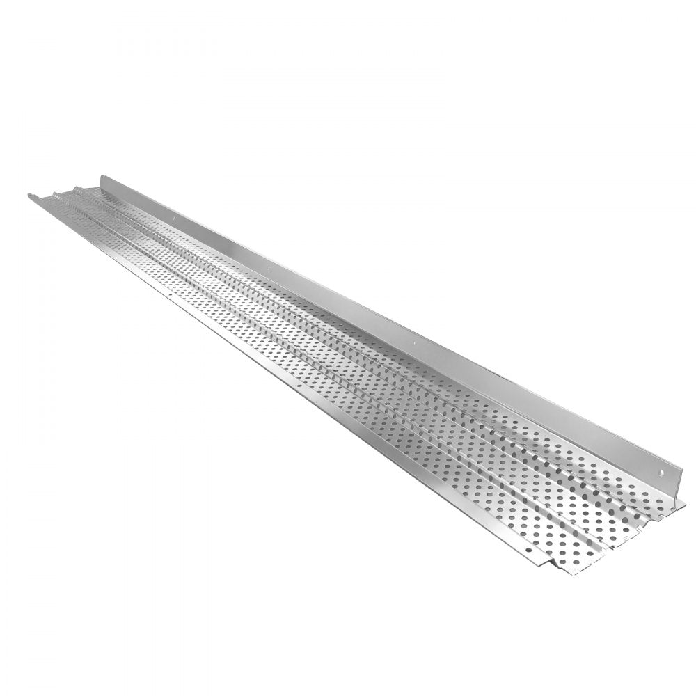 VEVOR Gutter Guard, 5 inch Aluminum Gutter Cover Heavy-Duty, 32ft Length Protection Cover for Leaf & Debris, 0.02 in Thickness Mill Finish, Easy DIY Install, Fast Drainage, Screws Included, 8 PCS