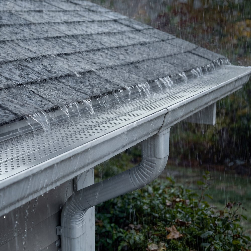 VEVOR Gutter Guard, 6 in Aluminum Gutter Cover Heavy-Duty, 52ft Length Protection Cover for Leaf & Debris, 0.02 in Thickness Mill Finish, Easy DIY Install, Fast Drainage, Screws Included, 13 PCS