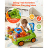 VEVOR Ride On Push Car for Toddler 19+ Months Sit-to-Stand Push Car Handle, for Boys Girls, Around Buggy with Guardrails, Detachable Canopy, Music & Light & Storage, Detachable Back,Indoor Outdoor
