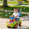 VEVOR Ride On Push Car for Toddler 19+ Months Sit-to-Stand Push Car Handle, for Boys Girls, Around Buggy with Guardrails, Detachable Canopy, Music & Light & Storage, Detachable Back,Indoor Outdoor