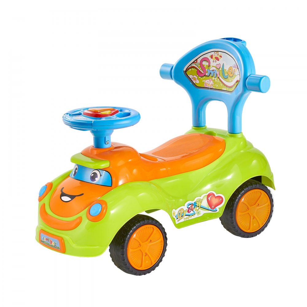 VEVOR Ride On Push Car, Push Car for Toddler 19 to 36 Months, Around Buggy with Guardrails, Handle & Under-seat Storage, 55 lbs Load Capacity, Foot-to-Floor Walker for Boys Girls, Green