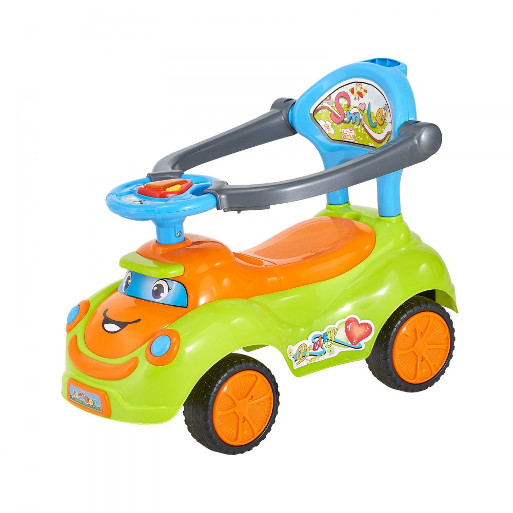 VEVOR Ride On Push Car, Push Car for Toddler 19 to 36 Months, Around Buggy with Guardrails, Handle & Under-seat Storage, 55 lbs Load Capacity, Foot-to-Floor Walker for Boys Girls, Green