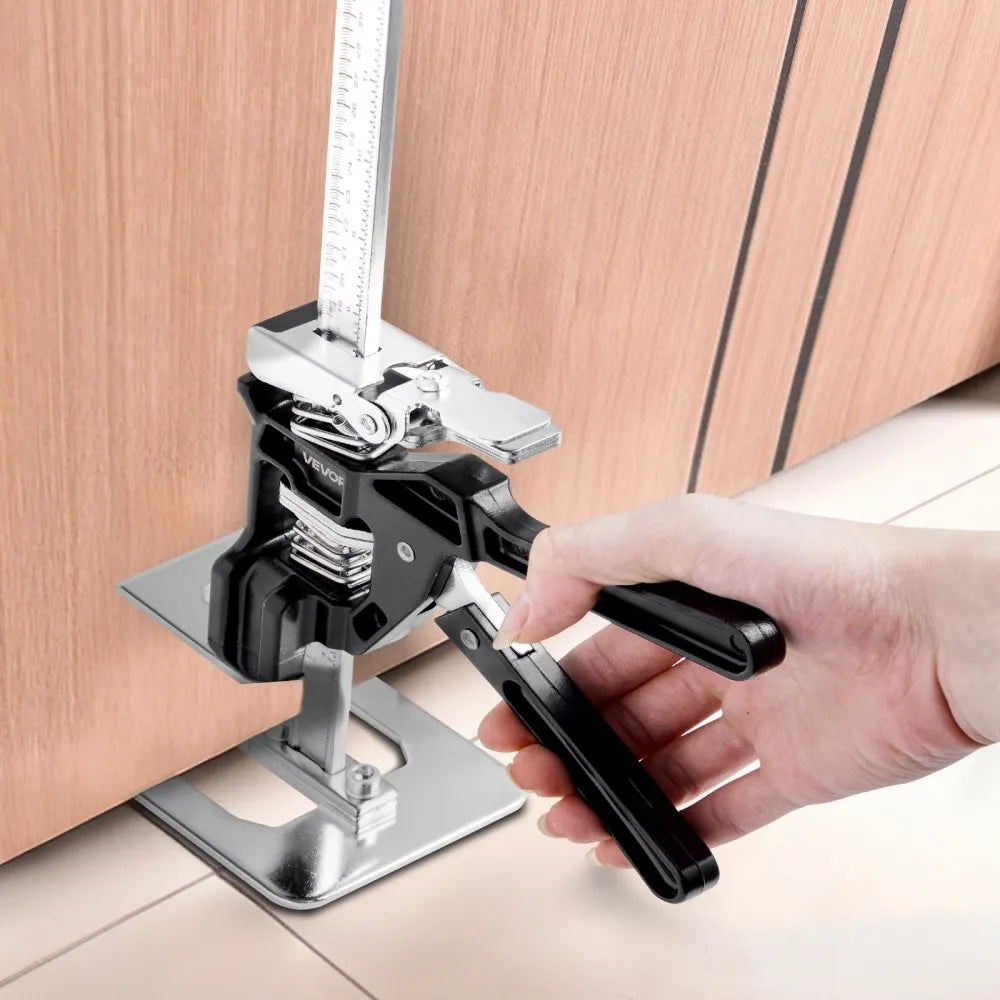VEVOR Labor Saving Arm Jack, 2 PCS 440 lbs Bearing Capacity, Lifting up to 9.3", Metal Hand Lifting Jack Tool with Magnetic Level, 2 Adjustment Modes, for Door, Window, Furniture, Woodworking, Black