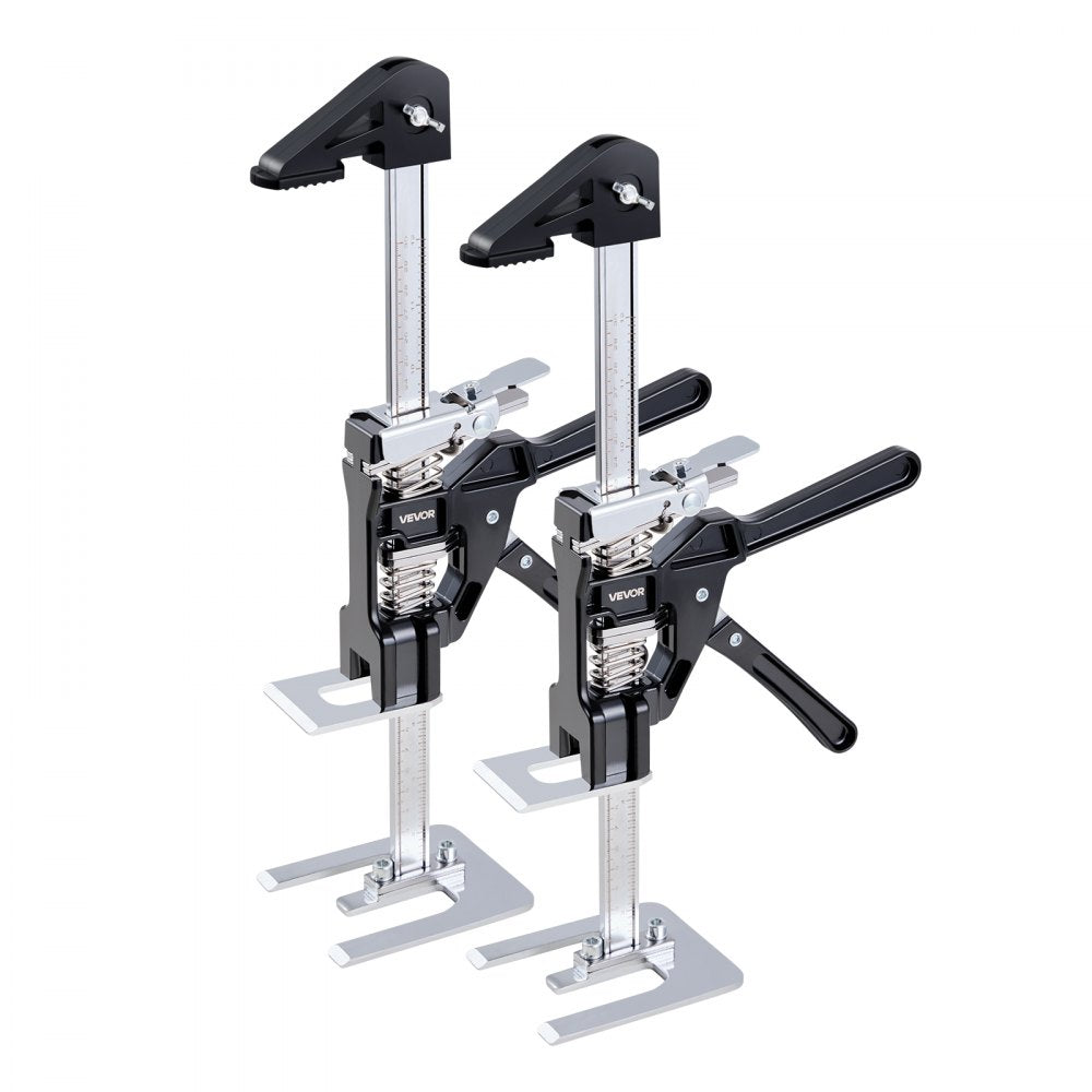 VEVOR Labor Saving Arm Jack, 2 PCS 440 lbs Bearing Capacity, Lifting up to 9.3", Metal Hand Lifting Jack Tool with Magnetic Level, 2 Adjustment Modes, for Door, Window, Furniture, Woodworking, Black