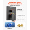 VEVOR Shower Faucet Set, Rainfall Bathroom Shower System with 10-Inch Square Rain Shower Head and Handheld Spray, Ceiling Mount Bath Fixtures with Brass Valve and Trim Kit, Matte Black