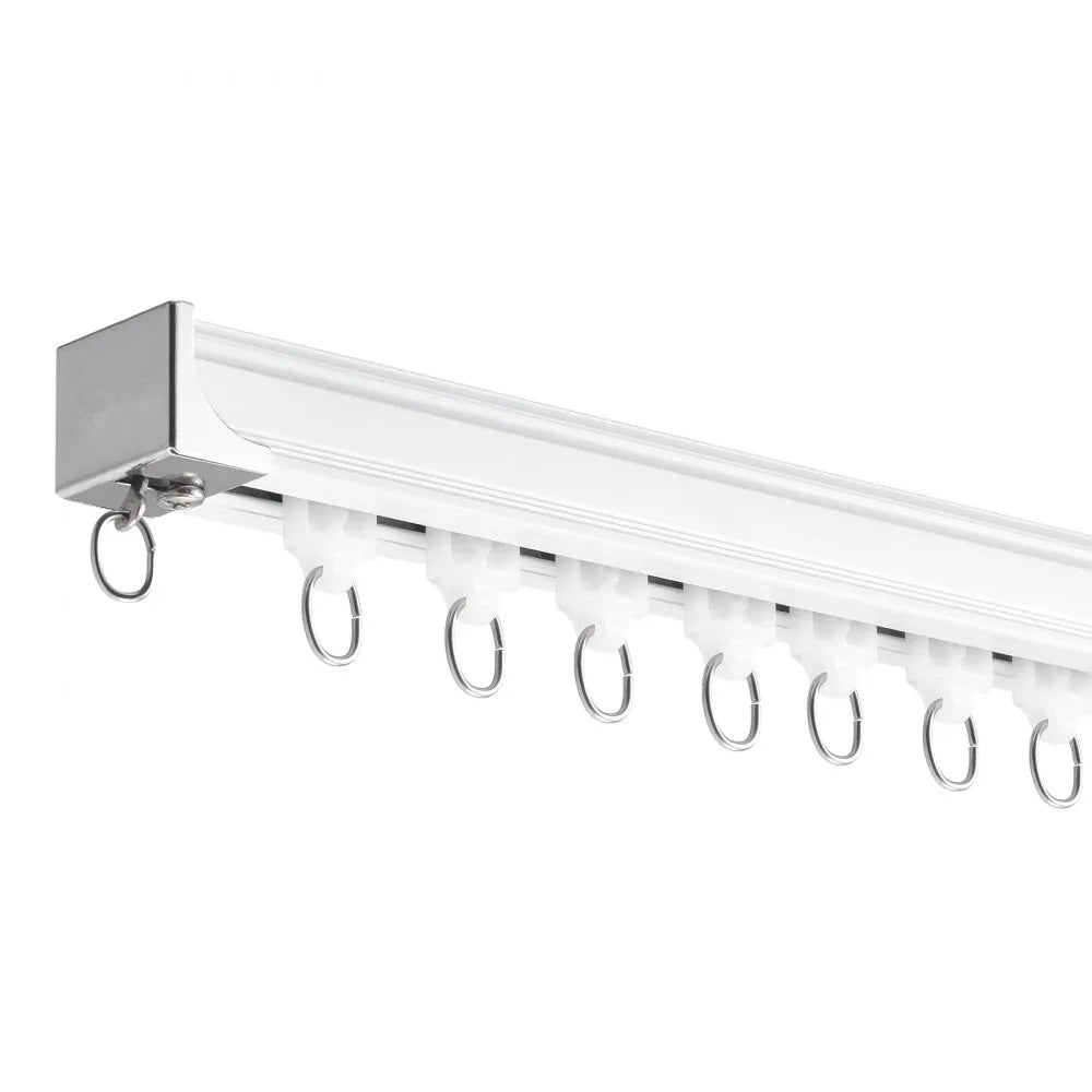VEVOR Ceiling Curtain Track Set, 11.8 FT/3.6 Meter, Sliding Ceiling Track System for Curtains, Room Divider Curtain Track Ceiling/Wall Mounted for Living Room Bedroom with Hooks and Hardware, White