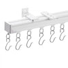 VEVOR Ceiling Curtain Track Set, 11.8 FT/3.6 Meter, Sliding Ceiling Track System for Curtains, Room Divider Curtain Track Ceiling/Wall Mounted for Living Room Bedroom with Hooks and Hardware, White