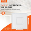 VEVOR Ceiling Tiles, 12-Pack 24 x 24 in, Drop Ceiling Tiles Premium PVC Sheet, Easy Installation/ Cutting Plastic Glue-up Ceiling Tile, Ceiling Covering for Home/Office Decoration, White Geometric