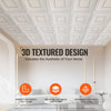 VEVOR Ceiling Tiles, 12-Pack 24 x 24 in, Drop Ceiling Tiles Premium PVC Sheet, Easy Installation/ Cutting Plastic Glue-up Ceiling Tile, Ceiling Covering for Home/Office Decoration, White Geometric