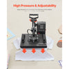 VEVOR Heat Press Machine 12 x 10 Inch T-Shirt Press 750 W Powerful Black, for T-Shirts, Garments, Bags, LCD Screen Display, Precise Control, Heat Transfer Sublimation Machine, Fast and Even Heating