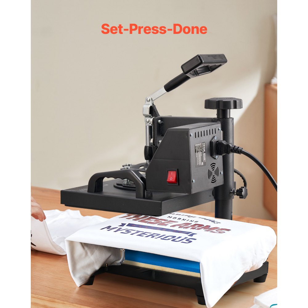 VEVOR Heat Press Machine 12 x 10 Inch T-Shirt Press 750 W Powerful Black, for T-Shirts, Garments, Bags, LCD Screen Display, Precise Control, Heat Transfer Sublimation Machine, Fast and Even Heating
