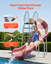 VEVOR Water Slide, Big 10 ft Outdoor Waterslide with Built in Adjustable Sprinkler and Ladder, Free Standing Pool Slide, Metal & Plastic Playground Equipment, Platform for Backyard Fun Activities