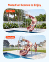 VEVOR Water Slide, Big 10 ft Outdoor Waterslide with Built in Adjustable Sprinkler and Ladder, Free Standing Pool Slide, Metal & Plastic Playground Equipment, Platform for Backyard Fun Activities