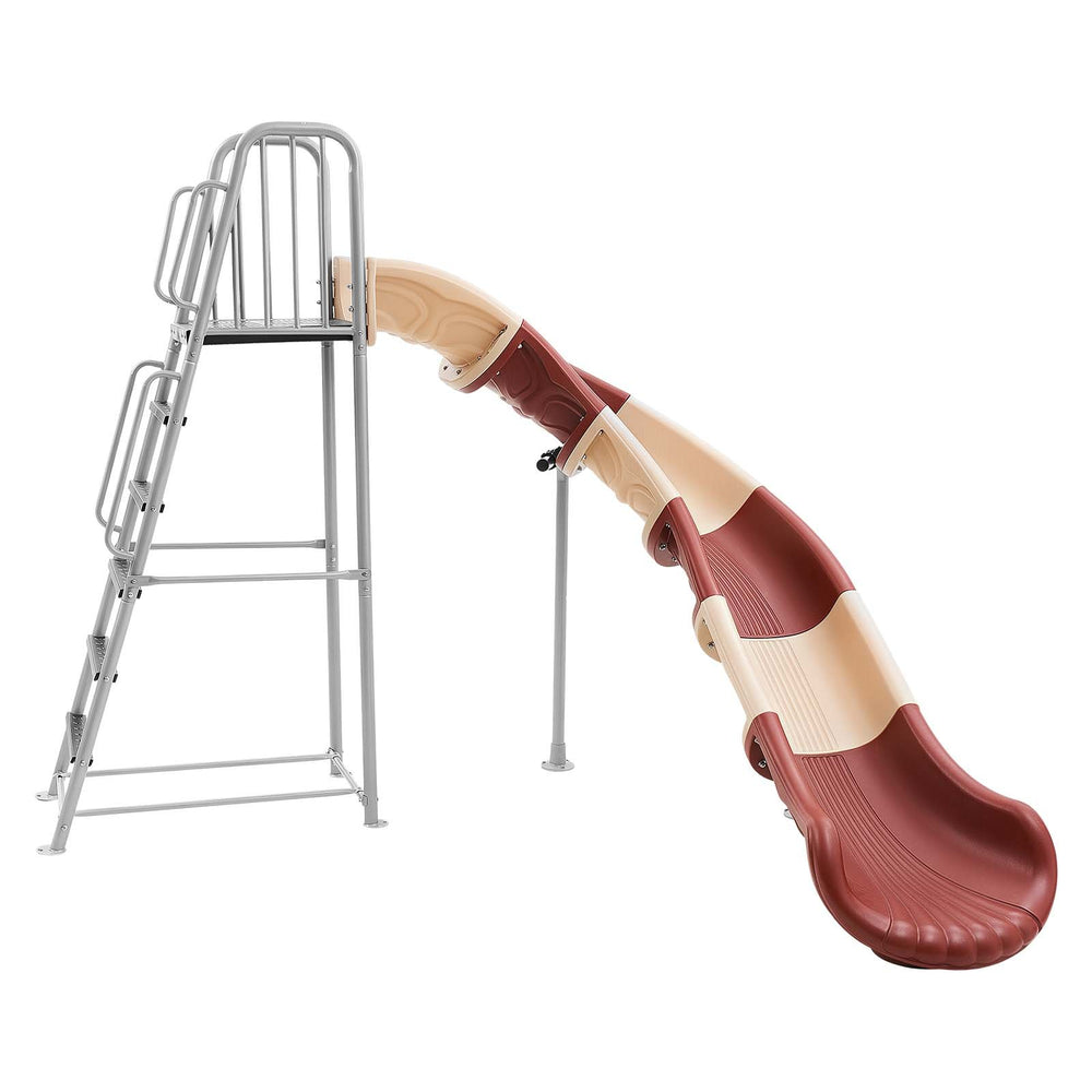 VEVOR Water Slide, Big 10 ft Outdoor Waterslide with Built in Adjustable Sprinkler and Ladder, Free Standing Pool Slide, Metal & Plastic Playground Equipment, Platform for Backyard Fun Activities