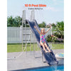 VEVOR Water Slide, Big 10 ft Outdoor Waterslide for Kids, Free Standing Pool Slide with Built in Adjustable Sprinkler and Climbing Ladder, Metal Plastic Playground Equipment, Platform for Backyard Fun