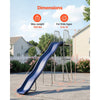 VEVOR Water Slide, Big 10 ft Outdoor Waterslide for Kids, Free Standing Pool Slide with Built in Adjustable Sprinkler and Climbing Ladder, Metal Plastic Playground Equipment, Platform for Backyard Fun