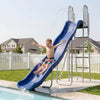 VEVOR Water Slide, Big 10 ft Outdoor Waterslide for Kids, Free Standing Pool Slide with Built in Adjustable Sprinkler and Climbing Ladder, Metal Plastic Playground Equipment, Platform for Backyard Fun