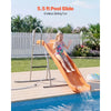 VEVOR Water Slide, 5.5ft Outdoor Waterslide for Kids, Free Standing Pool Wave Slide with 6.5ft Ground Tarp, Built in Adjustable Sprinkler, Metal Plastic Playground Equipment, Platform for Backyard Fun