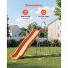 VEVOR Water Slide, 5.5ft Outdoor Waterslide for Kids, Free Standing Pool Wave Slide with 6.5ft Ground Tarp, Built in Adjustable Sprinkler, Metal Plastic Playground Equipment, Platform for Backyard Fun