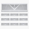 VEVOR 15-Inch Floor Registers, 10-Pack Baseboard Registers, HVAC Heavy-Duty Walkable Iron Floor Vents, Rustproof Anti-Peeling Air Vents Deflector Adjustable with Metal Damper for Home & Office, White