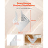 VEVOR Hurricane Ties for Rafter, Inner Size 5.31x1.57x2.48 in / 135x40x63 mm, Heavy Duty Hurricane Straps, Heavy Duty Rafter Ties Brackets Joist Hangers for Roof Beam Wooden Construction, 25 Pcs