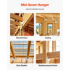 VEVOR Hurricane Ties for Rafter, Inner Size 5.31x1.57x2.48 in / 135x40x63 mm, Heavy Duty Hurricane Straps, Heavy Duty Rafter Ties Brackets Joist Hangers for Roof Beam Wooden Construction, 25 Pcs