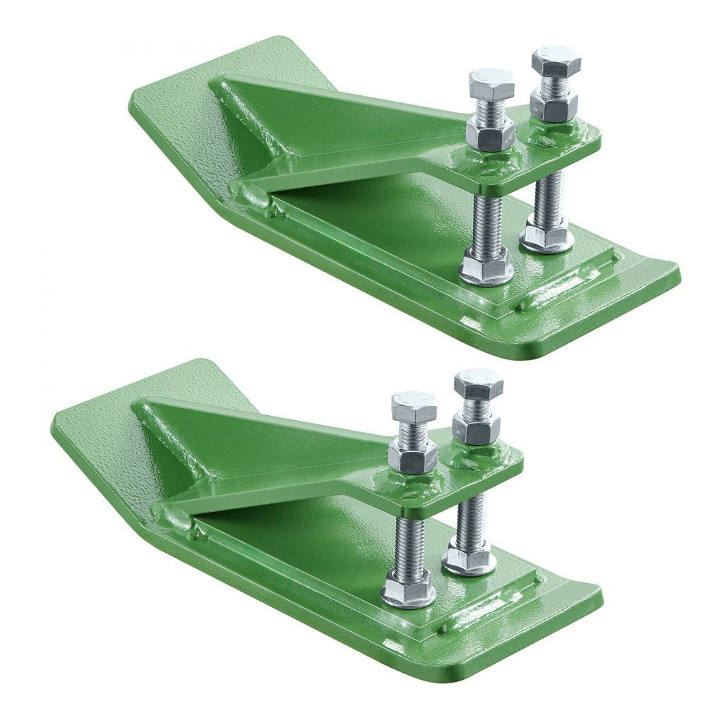 VEVOR Tractor Bucket Protector, 2PCS Heavy Duty Steel Bucket Edge Protectors, Edge Tamer Anti-Skid Device with Double Hexagon Lock Nuts and Bolts, for Snow, Leave Removal & Spreading Gravel (Green)