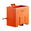VEVOR Ballast Box, 3-Point Category 1 Tractor Ballast of 800 lbs Capacity, with Standard 2 Inch Hitch Receiver, Heavy-Duty Steel 5 ft³ Large Volume Durable Loader Attachment with Sliding Door, Orange