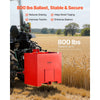 VEVOR Ballast Box, 3-Point Category 1 Tractor Ballast of 800 lbs Capacity, with Standard 2 Inch Hitch Receiver, Heavy-Duty Steel 5 ft³ Large Volume Durable Loader Attachment with Sliding Door, Red