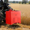 VEVOR Ballast Box, 3-Point Category 1 Tractor Ballast of 800 lbs Capacity, with Standard 2 Inch Hitch Receiver, Heavy-Duty Steel 5 ft³ Large Volume Durable Loader Attachment with Sliding Door, Red