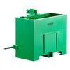 VEVOR Ballast Box, 3-Point Category 1 Tractor Ballast of 800 lbs Capacity, with Standard 2 Inch Hitch Receiver, Heavy-Duty Steel 3.2 ft³ Large Volume Durable Loader Attachment with Sliding Door, Green