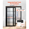 VEVOR Bypass Sliding Door Hardware Kit, 5 ft Aluminum Alloy Dual-Track Bypass Door Hardware, Smooth and Quiet Sliding, Easy to Install, for 1" to 1 3/4" Thickness 30" Width 2 Door System, for Closet
