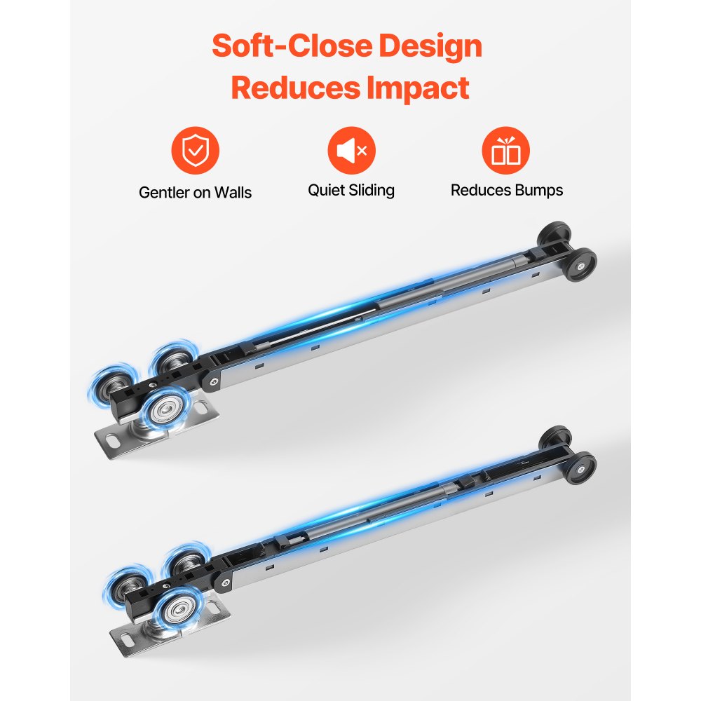 VEVOR Sliding Pocket Door Hardware Track Kit, 68.74" Pocket Door Track Kit with Soft Close Mechanism for Smooth and Quiet Sliding, Easy to Install, for 1" to 1 3/4" Thickness 36" Width Single Door