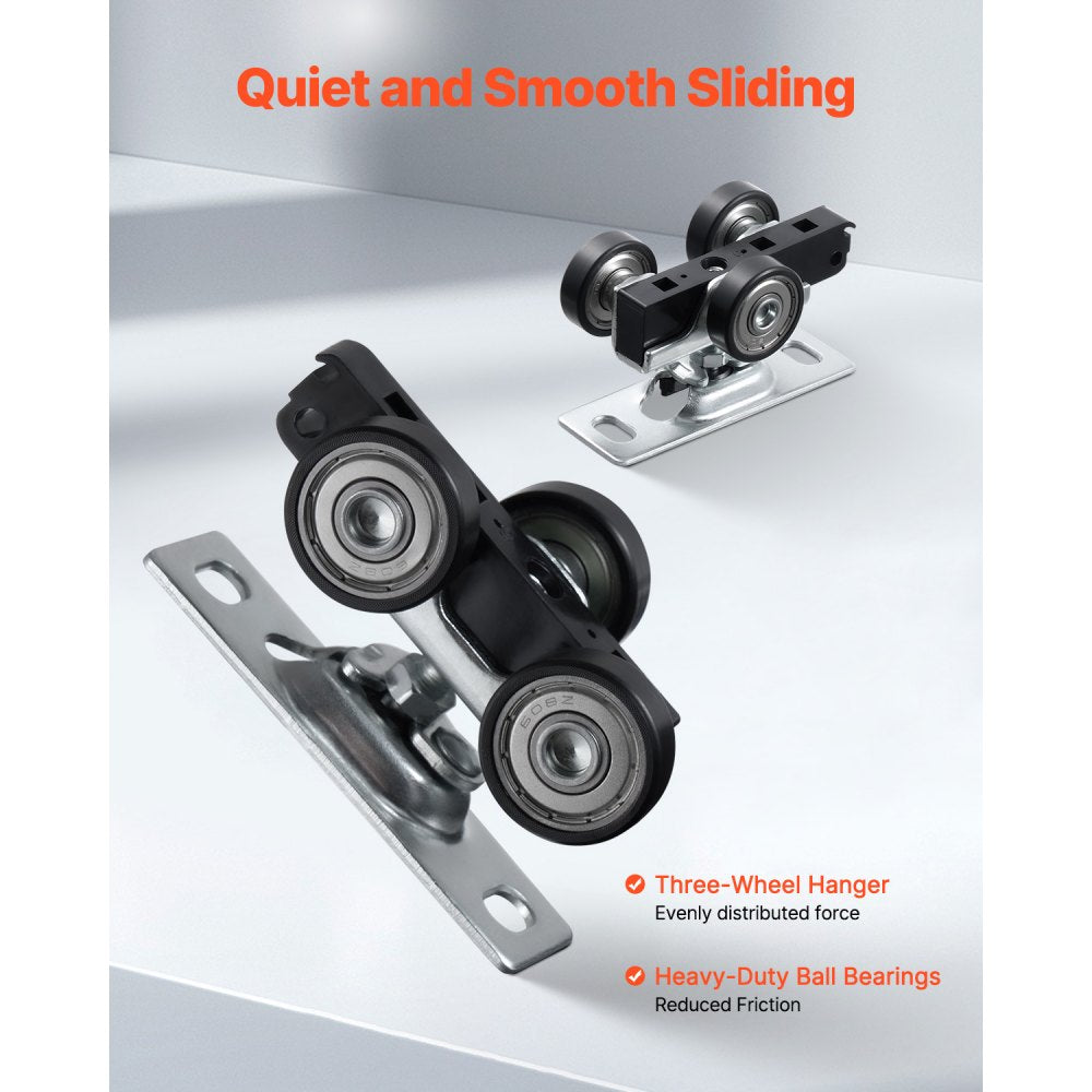 VEVOR Sliding Pocket Door Hardware Track Kit, 4.73 ft Heavy Duty Pocket Door Hardware Kit, Commercial Grade Pocket Door Hardware and Track Set for 24"-30" Wide Single Door, Smoothly and Easy to Install