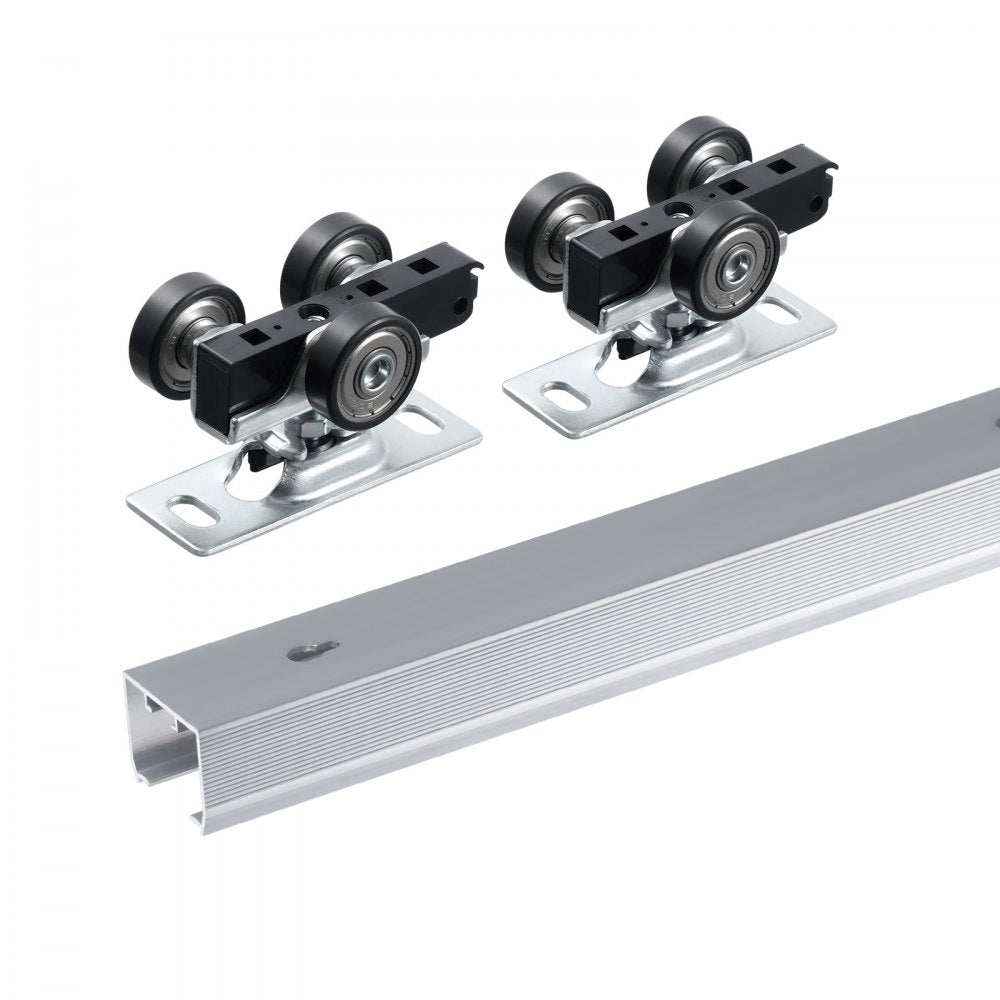 VEVOR Sliding Pocket Door Hardware Track Kit, 4.73 ft Heavy Duty Pocket Door Hardware Kit, Commercial Grade Pocket Door Hardware and Track Set for 24"-30" Wide Single Door, Smoothly and Easy to Install