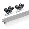 VEVOR Bypass Door Hardware, 6ft Heavy Duty Bypass Sliding Door Hardware Kit, Aluminum Alloy Sliding Closet Door Hardware Set for 2 Door System, Fit Door Thickness 1 3/8 " - 1 3/4", Easy to Install