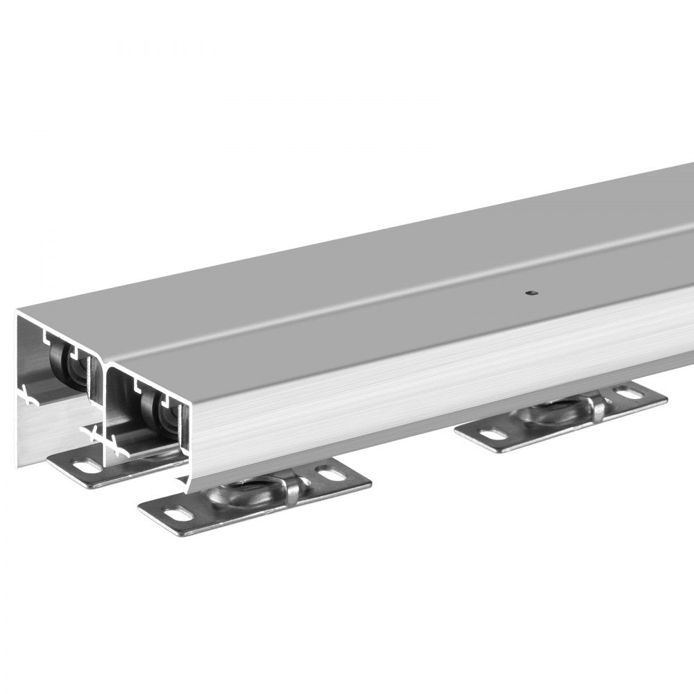VEVOR Bypass Door Hardware, 6ft Heavy Duty Bypass Sliding Door Hardware Kit, Aluminum Alloy Sliding Closet Door Hardware Set for 2 Door System, Fit Door Thickness 1 3/8 " - 1 3/4", Easy to Install