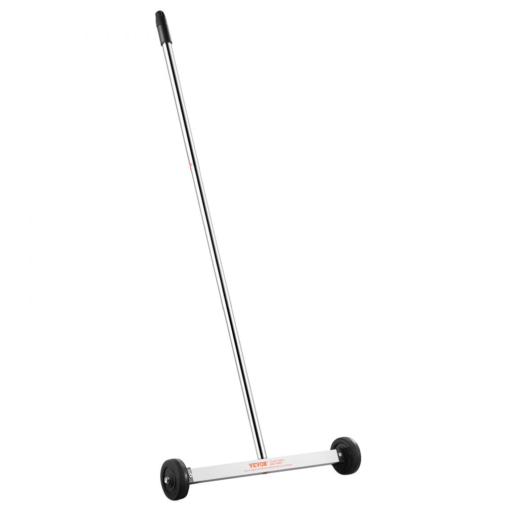 VEVOR Magnetic Sweeper with Wheels, 17inch Mini Magnetic Sweeper, 10 lbs Capacity, Adjustable Handle, Lightweight Magnetic Pickup Sweeper to Pick Up Nails and Screws, Easy Cleanup of Workshop Garage