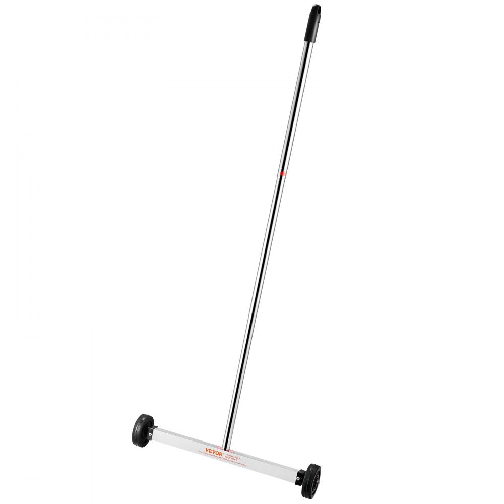 VEVOR Magnetic Sweeper with Wheels, 17inch Mini Magnetic Sweeper, 10 lbs Capacity, Adjustable Handle, Lightweight Magnetic Pickup Sweeper to Pick Up Nails and Screws, Easy Cleanup of Workshop Garage