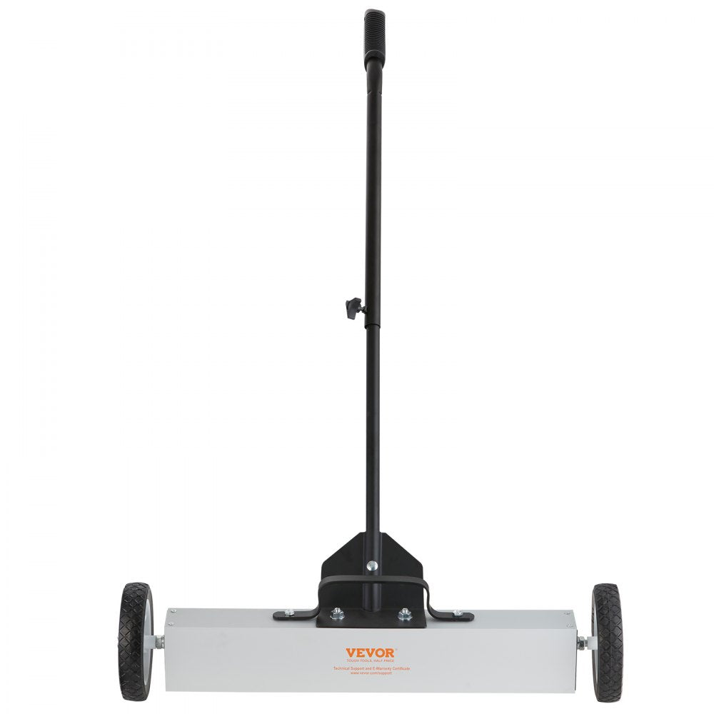 VEVOR 50Lbs Rolling Magnetic Sweeper with Wheels, Push-Type Magnetic Pick Up Sweeper, 24-inch Large Magnet Pickup Lawn Sweeper with Telescoping Handle, Easy Cleanup of Workshop Garage Yard